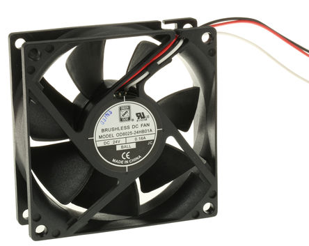 RS Pro - OD8025-24HB01A20 - RS Pro OD8025 ϵ 2.41W 24 V ֱ  OD8025-24HB01A20, 68m3/h, 3100rpm, 80 x 80 x 25mm		