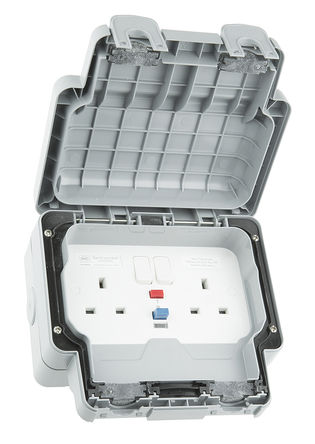 MK - K56231GRY - MK Masterseal plus ϵ IP66 BS ׼ 13A ɫ ̼ RCD  K56231GRY, ̰忪, 2 30mA,  175mm  157mm		