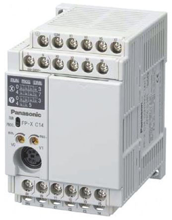 Panasonic - AFPX-C14R - Panasonic AFPX-C ϵ ϵ PLC CPU AFPX-C14R, 64 MBڴ, ̫, 16 , 14 I/O ˿, 115.2 kbps, DIN찲װ		