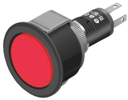 EAO - 18-060.0052L - EAO 18-060.0052L ͹ ɫ LED ָʾ, ӽӶ, 16mmװ׳ߴ, 2 V ֱ		