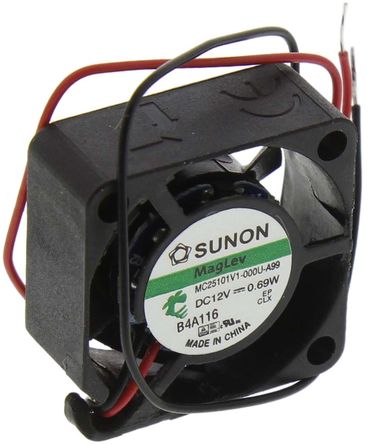Sunon - MC25101V1-000U-A99 - Sunon MC ϵ 0.69W 12 V ֱ  MC25101V1-000U-A99, 5.9m3/h, 13000rpm, 25 x 25 x 10mm		