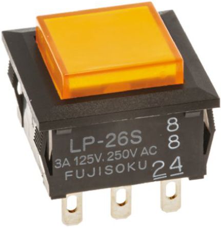 Fujisoku - LP2S-26S-889-Z - Fujisoku LP2S-26S-889-Z ɫ On-(On) ˫˫ ɫLED 尲װ ť, 3 A@ 125/250 V 3 A@ 30 V ֱ		