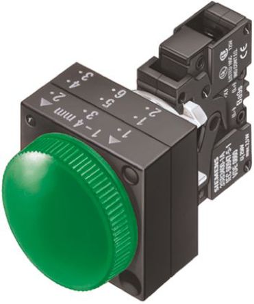 Siemens - 3SB3248-6AA40 - Siemens ɫ LED ָʾ 3SB3248-6AA40, 22.3mmֱ, IP66		