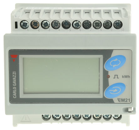 Carlo Gavazzi - EM2172DAV53X0XX - Carlo Gavazzi EM2172D ϵ EM2172DAV53XOXX 68 x 68 mm 3  7λ LCD ֹʱ, 0.5%, 		