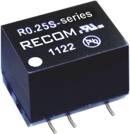 Recom - R0.25S-1212 - Recom R0.25S ϵ 0.25W ʽֱ-ֱת R0.25S-1212, 12V dc, 21mA, 1kV dcѹ, 60  70%Ч, SMDװ		