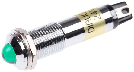 Dialight - 609-1212-140F - Dialight 609-1212-140F 6.1 mm ͹ ɫ LED ָʾ, ƬӶ, 9mmװ׳ߴ, 24 V ֱ		