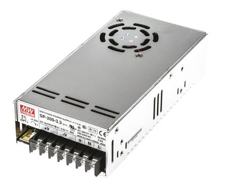 RS Pro - SP-200-3.3 - RS Pro 132W  ǶʽģʽԴ SMPS SP-200-3.3, 120  370 V dc, 85  264 V ac, 3.3V dc, 40A, 65%Ч, շװ		