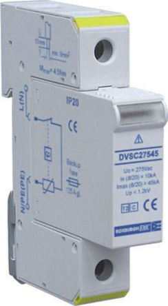 Roxburgh EMC - DVSC27545 - Roxburgh EMC DVS ϵ 275 V 350 V  45kA 1 ͵ӿŵ2 ͵ӿŵ DVSC27545, DIN 찲װ, 18 x 72 x 90mm		