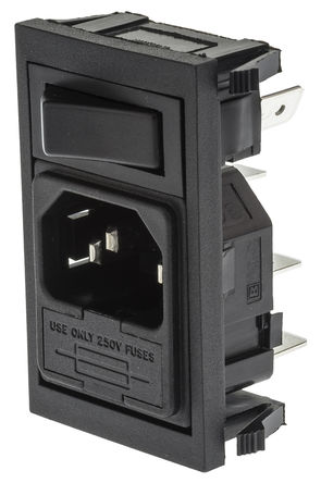 Bulgin - BZV01/Z0000/01 - Bulgin Ƕʽ C14 IEC ͷ BZV01/Z0000/01, 10A, 250 V 		