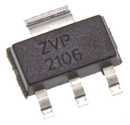 DiodesZetex - ZVP2106GTA - DiodesZetex Si P MOSFET ZVP2106GTA, 450 mA, Vds=60 V, 3+Ƭ SOT-223װ		