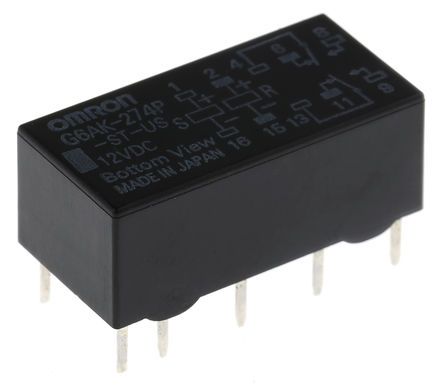 Omron - G6AK274PSTUS12DC - Omron G6AK274PSTUS12DC ˫˫ װ ̵, 500 mA, 12V dc, źӦ		