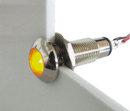 Marl - 537-521-63 - Marl 537-521-63 7 mm  ɫ LED ָʾ, ƬӶ, 8.1mmװ׳ߴ, 12  28 V /ֱ		