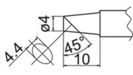 Hakko - T20-BC4 - Hakko T20 ϵ, 4 mm 45 Բ ͷ, ʹHakko FX-838		