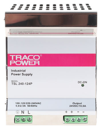 TRACOPOWER - TSL 240-124P - TRACOPOWER 240W ģʽ DIN 尲װԴ TSL 240-124P, 90%Ч, 10A 24V dc/		