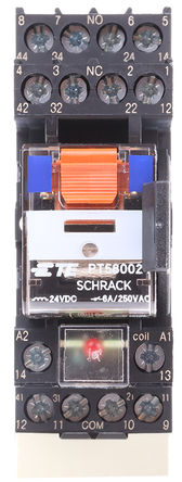 TE Connectivity - PT5S8LC4 6-1415075-1 - TE Connectivity PT5S8LC4 6-1415075-1 4 ˫ DIN Rail Ǳ̵, 6 A, 24V dc		
