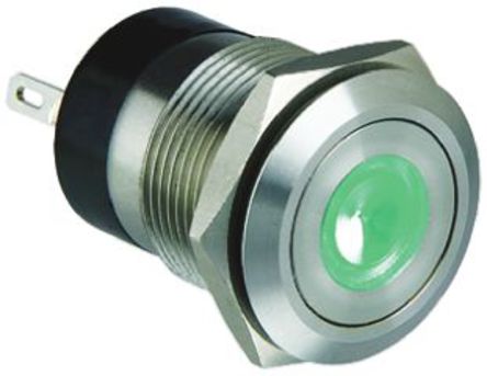 Bulgin - MPI001/28/GN/12 - Bulgin MPI001/28/GN/12 IP66 ˲ SP -  ɫLED 尲װ ť, 50 mA @ 24 V ֱ		