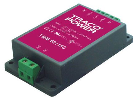 TRACOPOWER - TMM 60112C - TRACOPOWER 60W  ǶʽģʽԴ SMPS TMM 60112C, 85  264V ac, 12V dc, 5A, 87%Ч, ܷװ		
