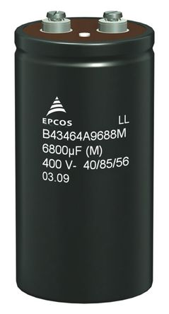 EPCOS - B43464A9688M000 - EPCOS B43464 ϵ 400 V ֱ 6800F  B43464A9688M000, 20%ݲ, 18m(ֵ), +85C, B43464װ		