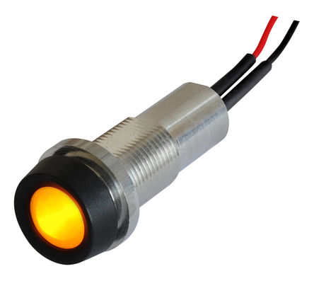 Oxley - STR/LH10/12/FL30/H/YW - Oxley STR/LH10/12/FL30/H/YW 10 mm ͹ ɫ LED ָʾ, ߽Ӷ, 10.15mmװ׳ߴ, 12 V /ֱ		