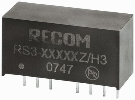 Recom - RS3-2405DZ/H3 - Recom RS3 ϵ 3W ʽֱ-ֱת RS3-2405DZ/H3, 9  27 V ֱ, 5V dc, 300mA, 3kV dcѹ, SIPװ		