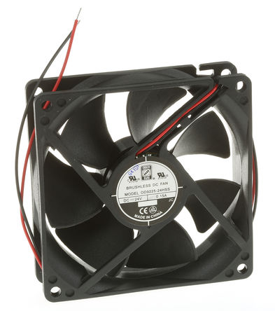 RS Pro - OD9225-24HSS - RS Pro OD9225 ϵ 3.4W 24 V ֱ  OD9225-24HSS, 88.3m3/h, 2900rpm, 92.5 x 92.5 x 25mm		