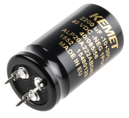 KEMET - ALP20A222AB040 - KEMET ALP20 ϵ 40 V ֱ 2200F ͨ  ALP20A222AB040, -10  +30%ݲ, +85C,  - ţװ		