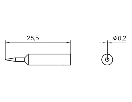 Weller - T0054485299 - Weller XNT ϵ XNT 1S, 0.2 mm ֱԲ׶ ͷ, ʹWXP65 & WP65 		