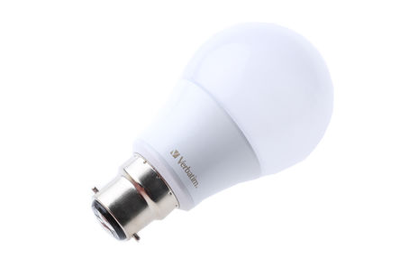 Verbatim - 52619 - Verbatim 6 W 480 lm 暖白色 LED GLS 灯 52619, B22 灯座, 灯泡形形, 220 → 240 V (相当于 40W 白炽灯)		