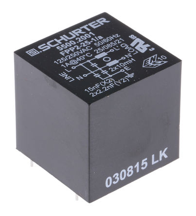 Schurter - 5500.2001 - Schurter FPP2 ϵ 1A 250 V , 60Hz ͨ RFI ˲ 5500.2001, Ӷ		