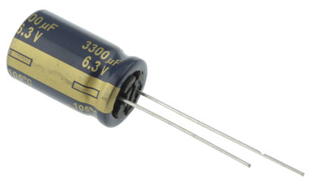 Panasonic - EEUFC0J332 - Panasonic FC  ϵ 6.3 V ֱ 3300F ͨ  EEUFC0J332, 20%ݲ, 38m(ֵ), +105C		