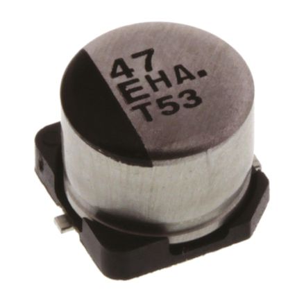 Panasonic - EEEHA1E470WP - Panasonic HA SMD ϵ 25 V ֱ 47F SMD  EEEHA1E470WP, 20%ݲ, +105C, Dװ		