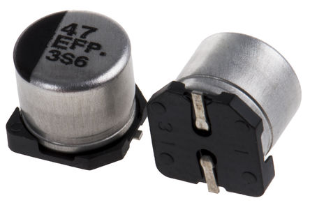 Panasonic - EEEFP1E470AP - Panasonic FP SMD ϵ 25 V ֱ 47F SMD  EEEFP1E470AP, 20%ݲ, 260m(ֵ), +105C, Dװ		