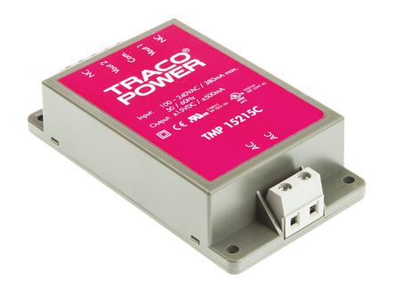 TRACOPOWER - TMP 15215C - TRACOPOWER 15W 2 ǶʽģʽԴ SMPS TMP 15215C, 120  370 V dc, 85  264 V ac, 15V dc, 500mA, 79%Ч		