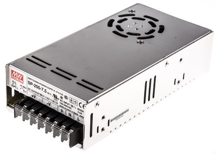 RS Pro - SP-200-7.5 - RS Pro 200.25W  ǶʽģʽԴ SMPS SP-200-7.5, 120  370 V dc, 85  264 V ac, 7.5V dc, 26.7A, 76%Ч		