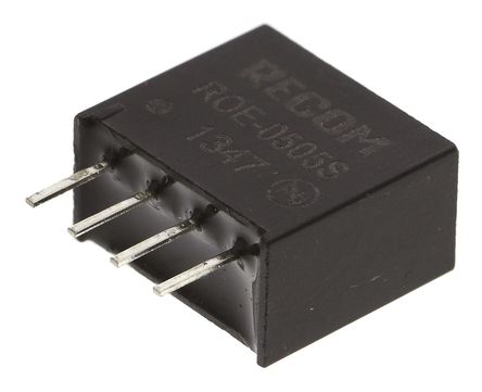 Recom - ROE-0505S - Recom ROE ϵ 1W ʽֱ-ֱת ROE-0505S, 4.5  5.5 V ֱ, 5V dc, 200mA, 1kV dcѹ, 75%Ч, SIP 4װ		
