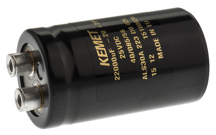 KEMET - ALS30A223DB025 - KEMET ALS30 ϵ 25 V ֱ 22000F ̰װ  ALS30A223DB025, 20%ݲ, 17m(ֵ), +85C,  - ݶ߶ӣװ		