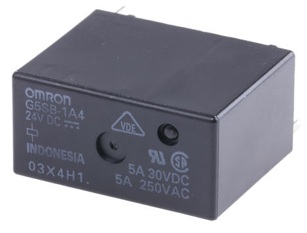 Omron - G5SB1A424DC - Omron G5SB1A424DC  PCB װ Ǳ̵, 5 A, 24V dc		