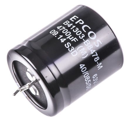 EPCOS - B41303B8478M - EPCOS B41303 ϵ 63 V ֱ 4700F ͨ  B41303B8478M, 20%ݲ, 39m(ֵ), +85C		