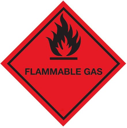 Signs & Labels - C02B/S - Signs & Labels C02B/S 1װ Ӣ  ϩ Σվǩ “ȼ“, 200 x 200mm		