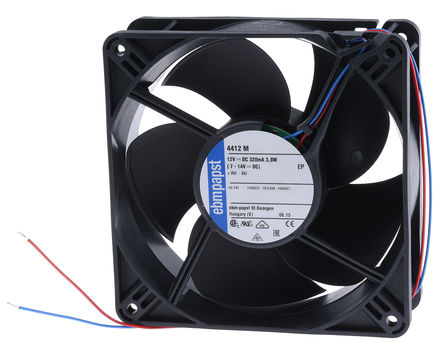ebm-papst - 4412M - ebm-papst 4400 ϵ 3.8W 12 V ֱ  4412M, 184m3/h, 3300rpm, 119 x 119 x 38mm		