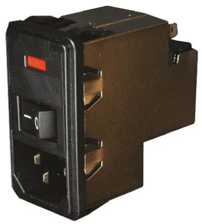 TE Connectivity - PM0SXDHXB - TE Connectivity װ C14 IEC ˲ ͷ PM0SXDHXB, Faston˽, 10A, 250 V 		