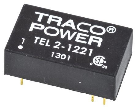 TRACOPOWER - TEL 2-1221 - TRACOPOWER TEL 2 ϵ 2W ʽֱ-ֱת TEL 2-1221, 9  18 V ֱ, 5V dc, 200mA, 1.5kV dcѹ, 73%Ч, DIP 16װ		