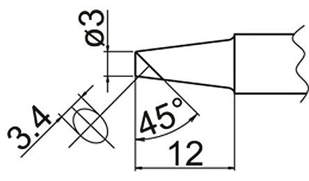 Hakko - T20-BCF3 - Hakko T20 ϵ, 3 mm 45 Բ ͷ, ʹHakko FX-838		