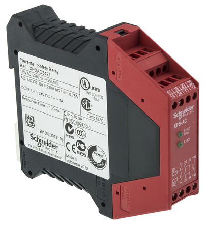 Schneider Electric - XPSAC3421 - Schneider Electric Preventa XPS AC ϵ ȫ̵ XPSAC3421, 115 V Դ, 3 ȫ, 1 		