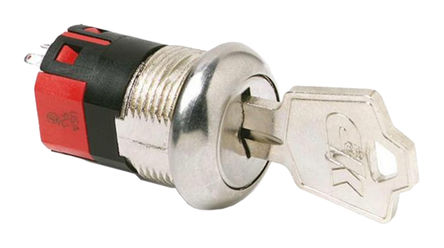 C & K - Y101132C203NQ - C & K 2位置 钥匙开关 Y101132C203NQ, SP, 4 A电流, 平面钥匙, 焊接接端		