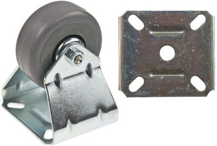 Tente - 1678PJO060P40PAF - Black rubber tyre fixed castor,60mm		