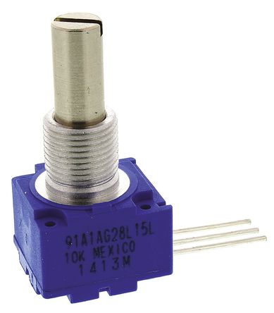 Bourns - 91A1A-G28-L15L - Bourns 91 ϵ 10k 10%  ϵλ 91A1A-G28-L15L, 1W, 6.35 mm ֱ, 150ppm/C, 尲װ		