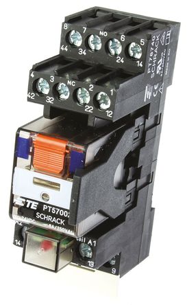 TE Connectivity - PT5S7LC4 1415076-1 - TE Connectivity PT5S7LC4 1415076-1 4 ˫ DIN Rail Ǳ̵, 6 A, 24V dc		