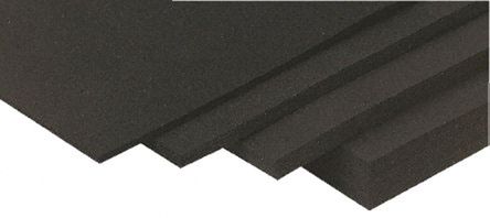 RS Pro - EP/1-2/1-5 - RS Pro 黑色 EPDM 橡胶薄板 EP/1-2/1-5, 1.2m长 x 1.2m宽 x 1.5mm厚		