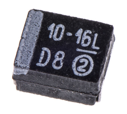 Vishay - 593D106X9016B2TE3 - Vishay 593D ϵ 10F 10% SMD  593D106X9016B2TE3, 16 V ֱ, 3528-21 װ, 800m ESR, +125C		